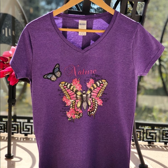 Summer Butterfly Hand designed T-shirt - Picture 5 of 7